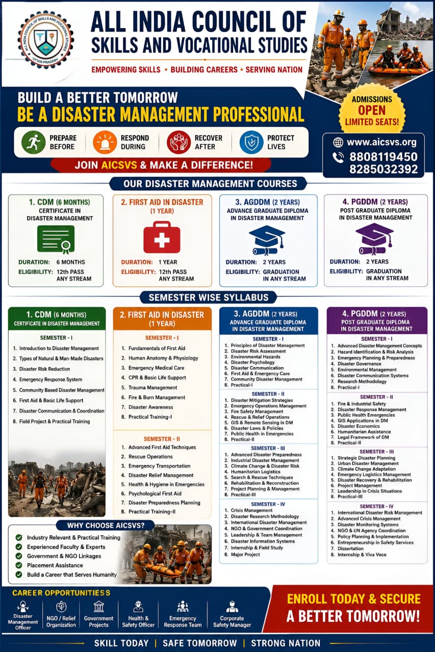 ADVANCE GRADUATE DIPLOMA IN DISASTER MANAGEMENT